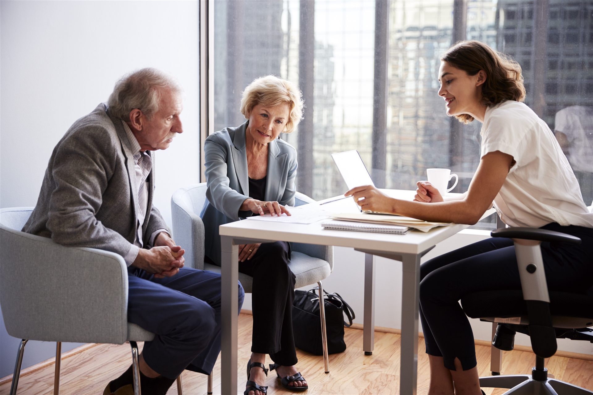 Advisor meeting with clients